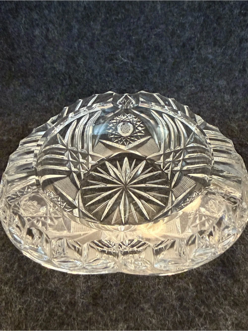 Vintage Clear Cut Crystal Ashtray - Heavy Vintage Exquisite